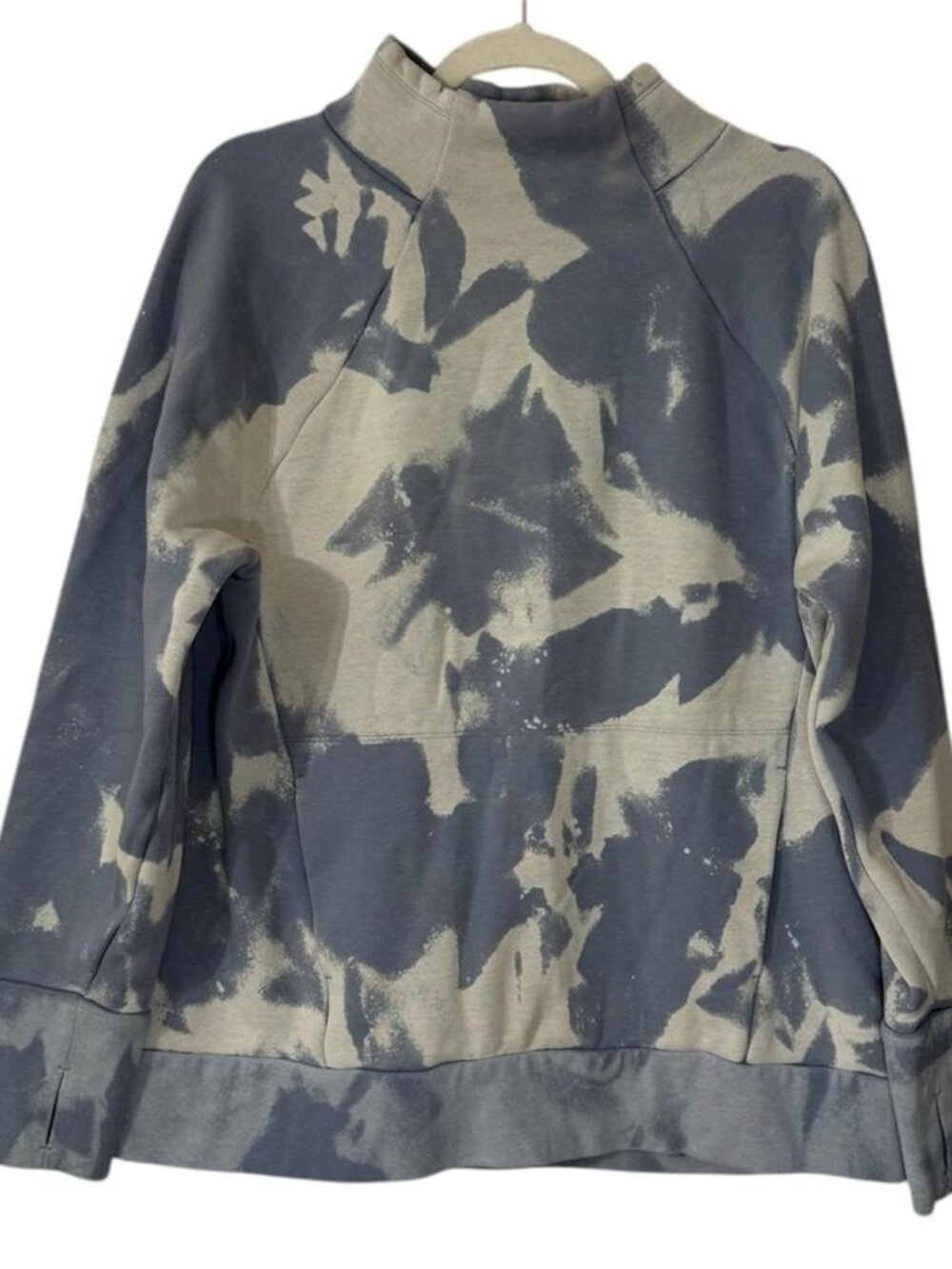 Fabletics Blue Grey Tie Dye Mockneck Sweatshirt Size XL